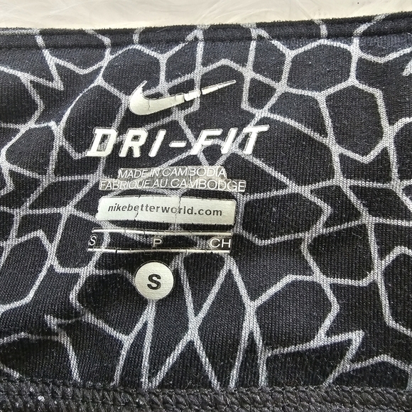 NIKE running cropped leggings size small geometric pattern drawstring tie - Picture 5 of 12